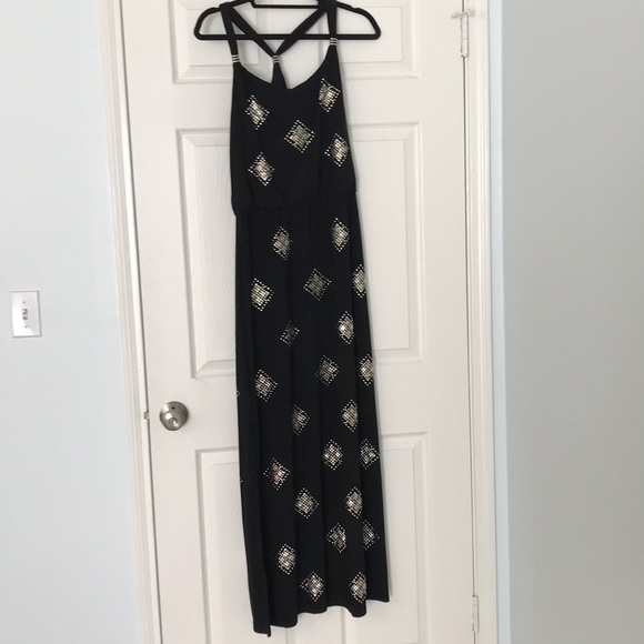 house of fun maxi dress gold